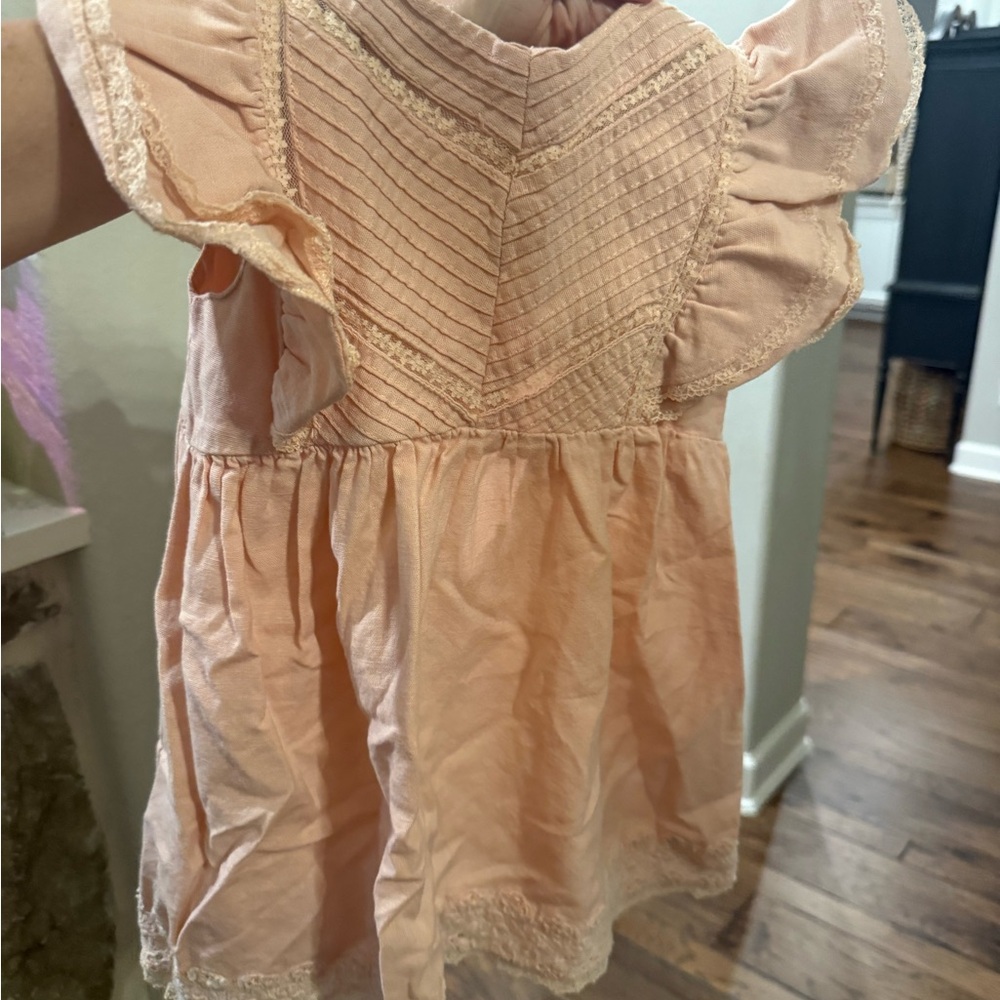 Zara Baby Blush Pink Lace-Trim Dress